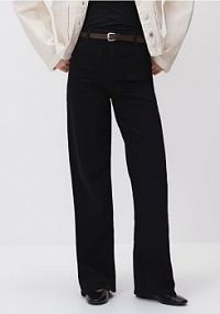 Jeansy wide leg z paskiem Reserved czarne damskie 829IU-99J