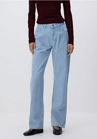 Jeansy straight fit Reserved niebieskie damskie 833IU-05J