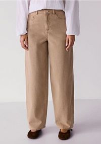 Jeansy barrel leg Reserved beżowe damskie 834IU-08J