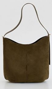 Torebka shopper z imitacji zamszu Reserved zielona 841FC-78X