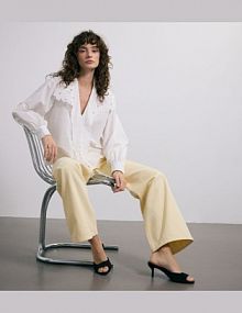 Jeansy wide leg Reserved żółte damskie 841IU-10J