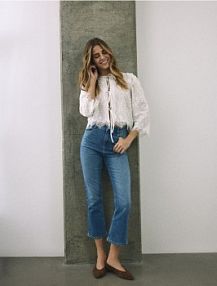 Jeansy flare Reserved niebieskie damskie 845IU-05J