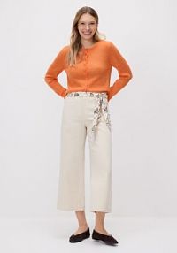 Jeansy culotte z chustką Reserved beżowe damskie 846IU-02J