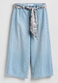 Jeansy culotte z chustką Reserved niebieskie damskie 846IU-05J