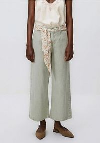 Jeansy culotte z chustką Reserved zielone damskie 846IU-81J