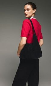 Skórzana torebka shopper Reserved czarna 849FC-99X