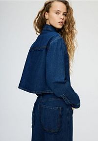 Jeansy wide leg z ozdobnymi kieszeniami Reserved niebieskie damskie 849IU-55J