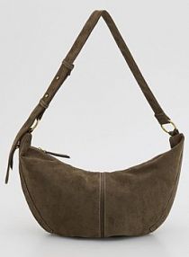 Torebka z imitacji zamszu Reserved oliwkowa 855FC-91X