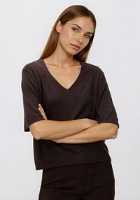 Sweter z wiskozą Reserved brązowy damski 871IP-89X