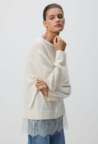 Sweter z wełną Reserved beżowy damski 893IP-02X