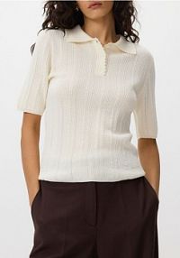 Sweter polo z wełną Reserved beżowy damski 913IP-02X