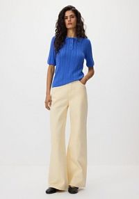 Sweter polo z wełną Reserved niebieski damski 913IP-55X