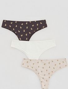 Bawełniane majtki brazyliany 3 pack Reserved beżowe damskie 931HP-08X