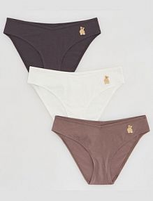 Majtki figi z haftem 3 pack Reserved beżowe 932HP-08X