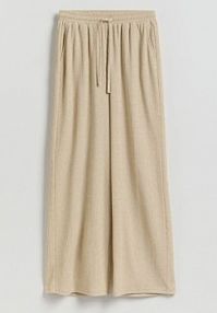Spodnie ze strukturalnej dzianiny Reserved beżowe damskie 938HS-08X