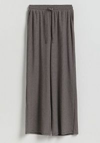 Spodnie ze strukturalnej dzianiny Reserved brązowe damskie 938HS-89X