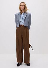 Spodnie z zakładkami Reserved brązowe damskie 939HF-82X
