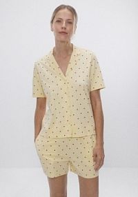 Dwuczęściowa piżama w serca Reserved żółta damska 941HQ-10X