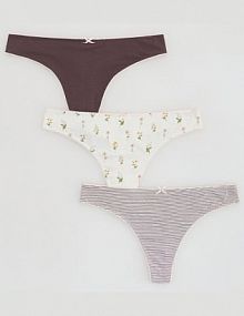 Bawełniane majtki stringi 3 pack Reserved brązowe 942HP-93X