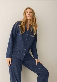 Bawełniana piżama dwuczęściowa Reserved granatowa damska 945EX-59X