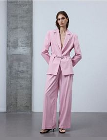 Luźne spodnie z zakładkami Reserved różowe damskie 946HF-03X