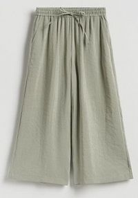 Luźne spodnie z modalem Reserved zielone damskie 946JJ-07X