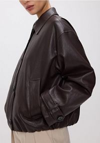 Kurtka z imitacji skóry Reserved brązowa damska 949JM-89X