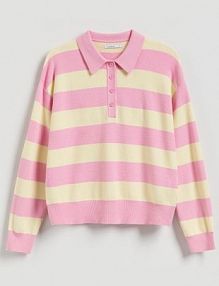 Sweter w paski Reserved żółty damski 973JH-10X