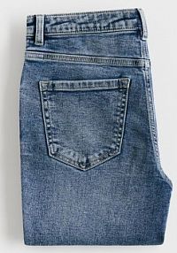 Jeansy slim z dłuższą nogawką Reserved niebieskie damskie TC088-55J