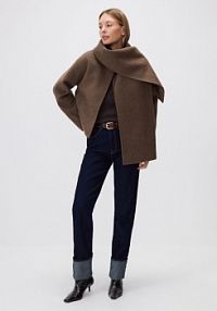 Kurtka handmade z wełną Reserved brązowa damska UA738-89X