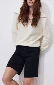 Bawełniane szorty Reserved czarne damskie VI091-99X