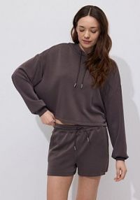 Szorty z wiskozą Reserved brązowe damskie VI094-84X