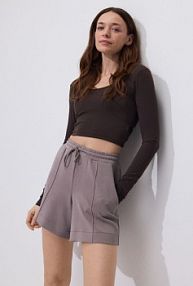 Szorty z modalem Reserved brązowe damskie VI100-84X