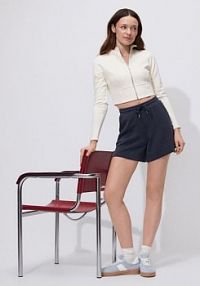 Szorty z modalem Reserved szare damskie VI100-90X