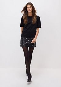 Spódnica mini z sercami Reserved czarna YT133-99X