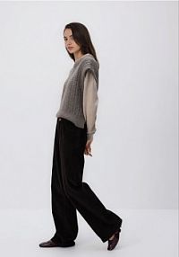 Sztruksowe spodnie Reserved brązowe damskie ZR477-89X