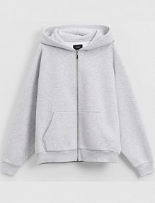 Rozpinana jasno bluza z kapturem i raglanowym rękawem House szara damska 643JL-09M