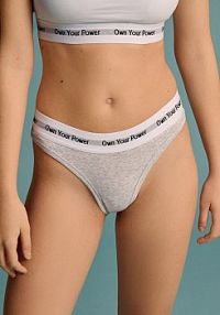 Figi thong z napisem Own Your Power 3-pak House 682IY-MLC