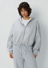 Rozpinana jasno bluza z kapturem House szara damska 686IO-09M