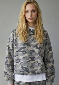 Bluza z kapturem i wzorem moro oversize House damska 727IO-MLC