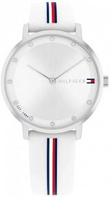 Zegarek TOMMY HILFIGER biały srebrny wielokolorowy damski W.KRUK   PIPPA