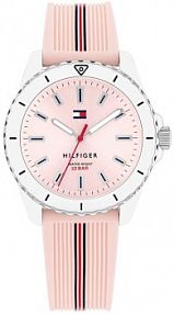 Zegarek TOMMY HILFIGER srebrny różowy damski W.KRUK   TEENS