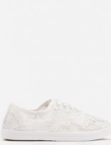 Białe Koronkowe tenisówki Taralita ballada damskie