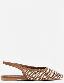 Brązowe Plecione Sandały Typu Slingback Ellariell ideal