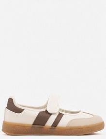 Beżowe Tenisówki Sneakeriny z Paskiem na Rzep Pirel Renee