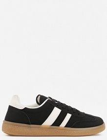 Czarne sneakersy Typu Tenisówki Ozdobione Paskami po Bokach Fefia gowin damskie