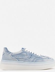 Niebieskie sneakersy na Platformie z Denimu Nanore bestelle damskie