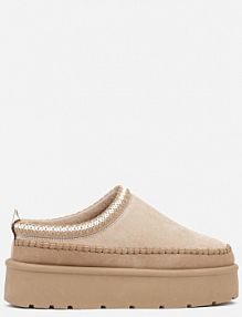 Ciemnobeżowe śniegowce z Futrzanym Ociepleniem na Platformie Reiandea ballada damskie