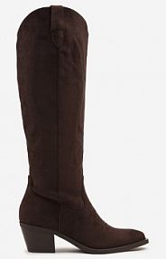 Ciemnobrązowe Kozaki Kowbojki w Klasycznym Stylu z Imitacji Zamszu Lataselia ideal