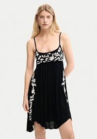 Sukienka letnia Desigual czarna Cassatt 26SWVK42  Regular Fit